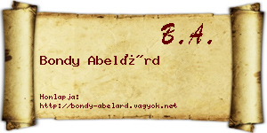Bondy Abelárd névjegykártya